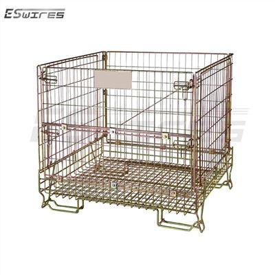 Contenedor de malla de alambre de metal plegable